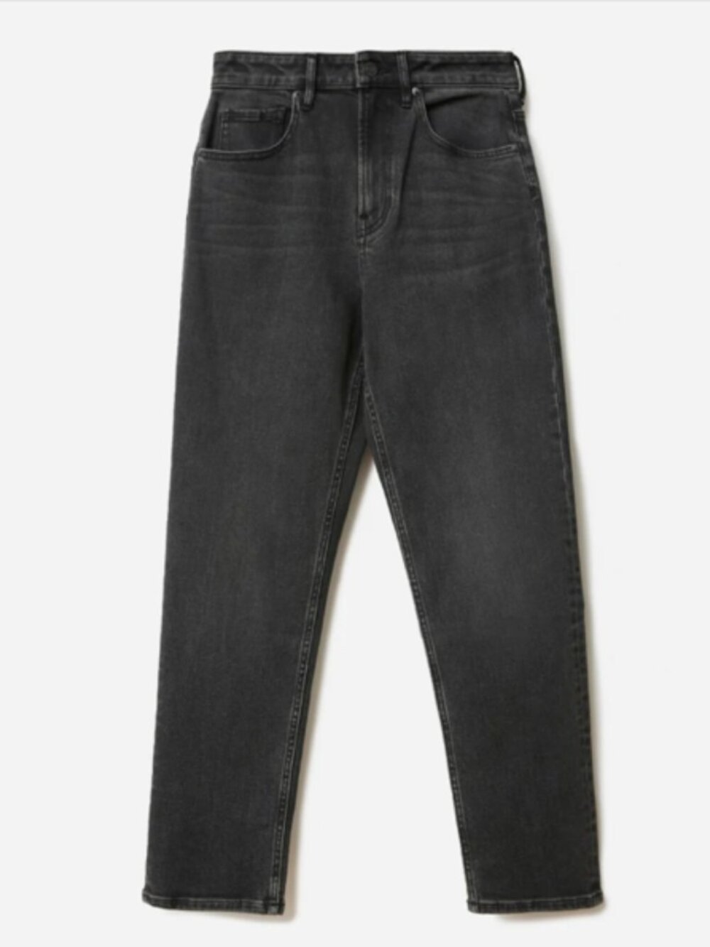 Everlane Curvy Cheeky Crop Straight Jeans Washed Black High Rise Size 28